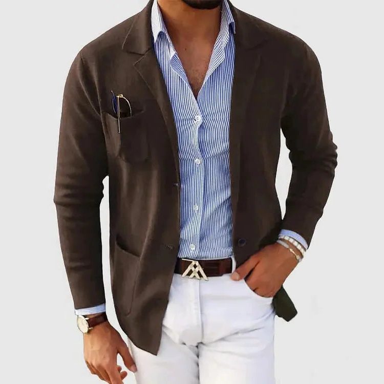 Knit Lapel Blazer for Men