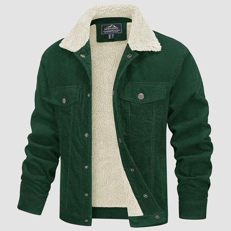Harvey | Men's Sherpa Lined Corduroy Jacket Chest Pockets