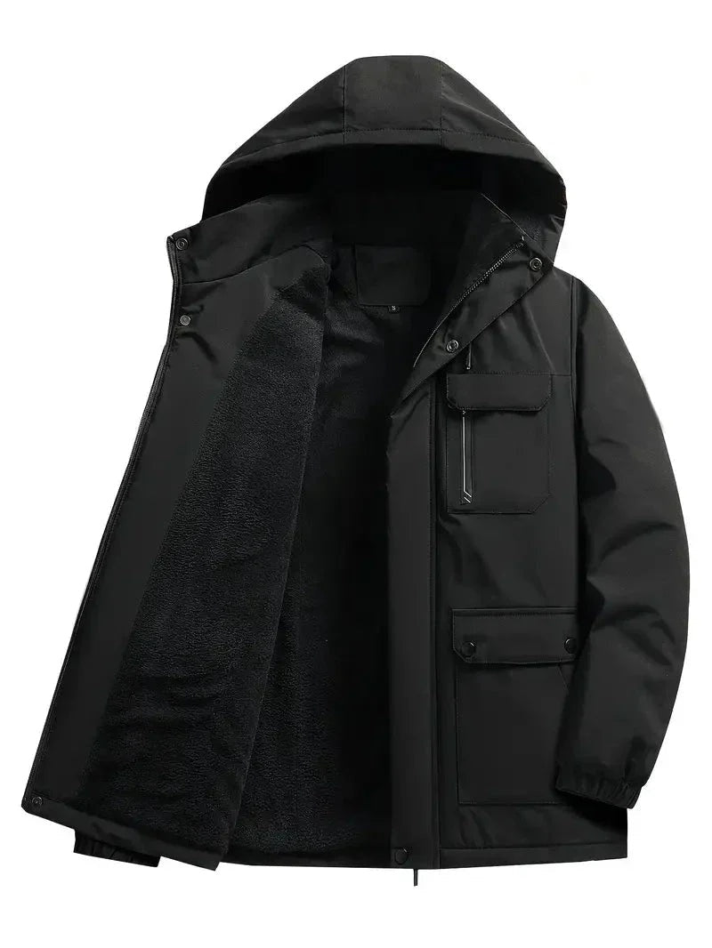 Jesse | Men's Winter Water Resistant Parka Jacket Fleece Lined Hooded