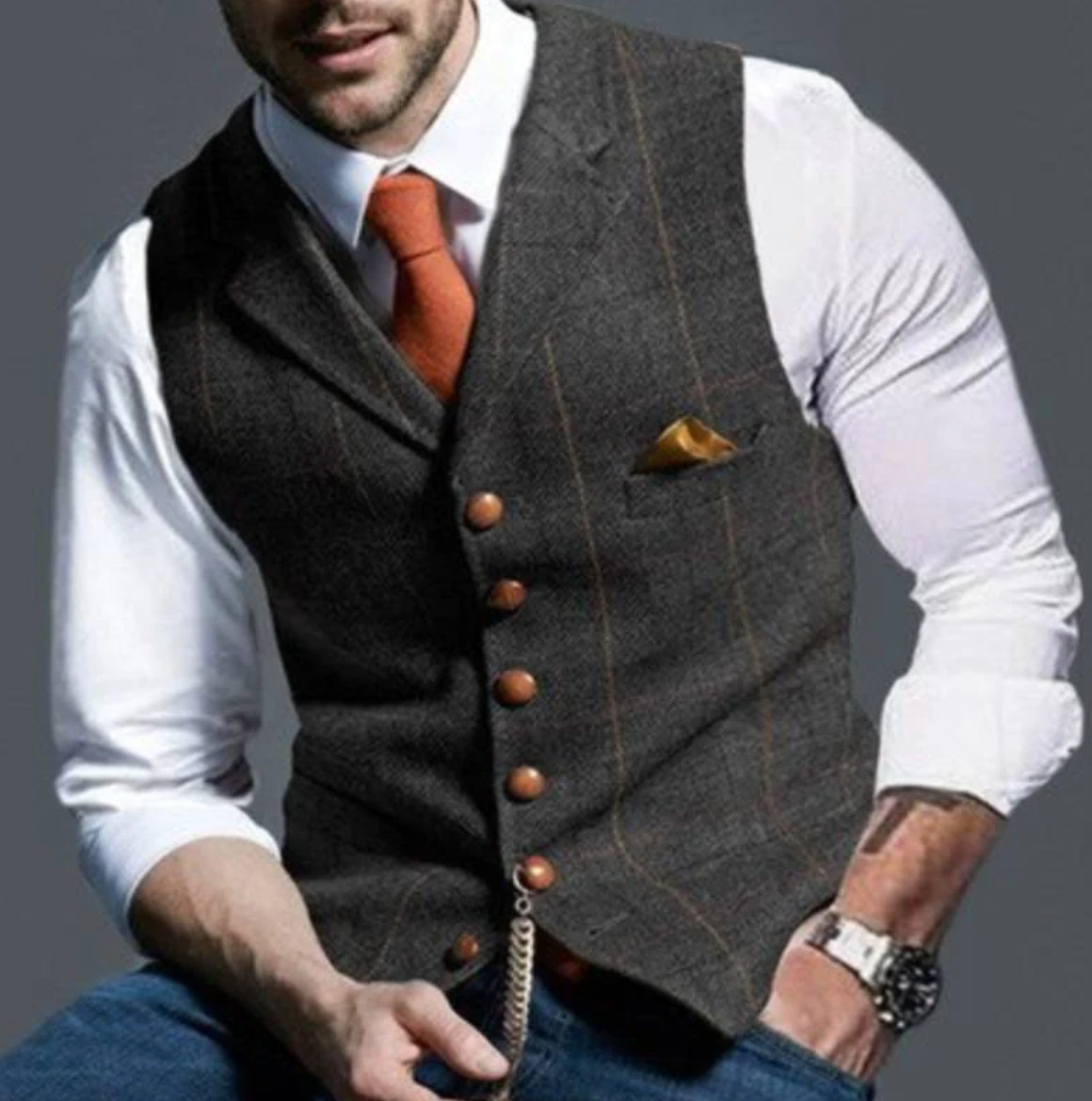 Konrad | Men's Elegant Waistcoat with Button Closure