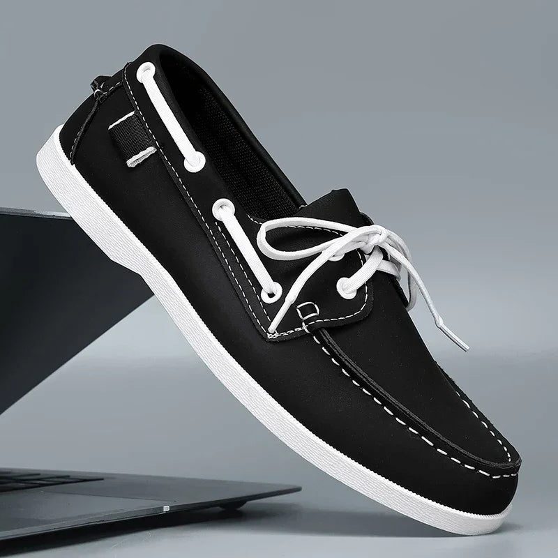 Lace-Through Boat Shoe Loafers for Men