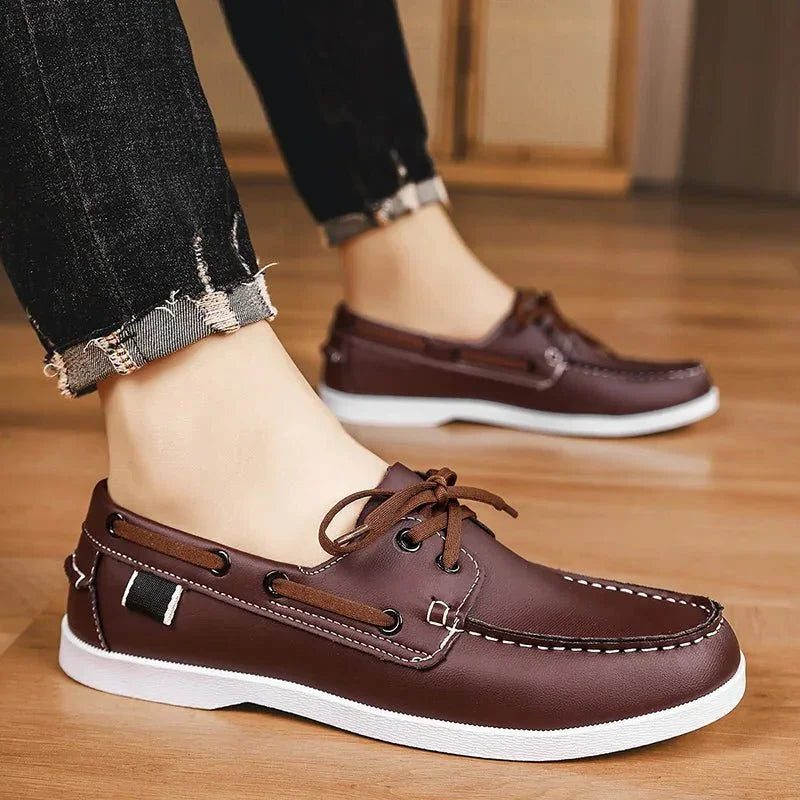 Lace-Through Boat Shoe Loafers for Men