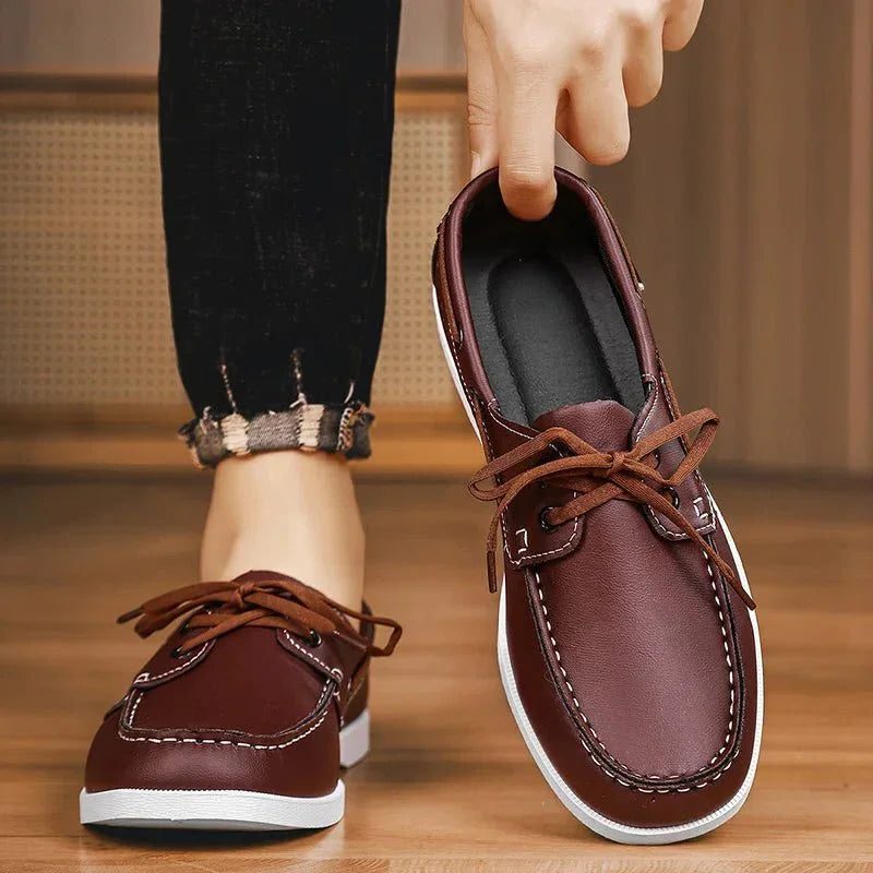 Lace-Through Boat Shoe Loafers for Men