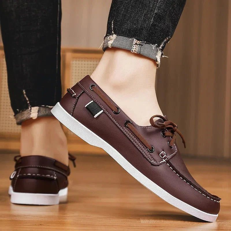 Lace-Through Boat Shoe Loafers for Men