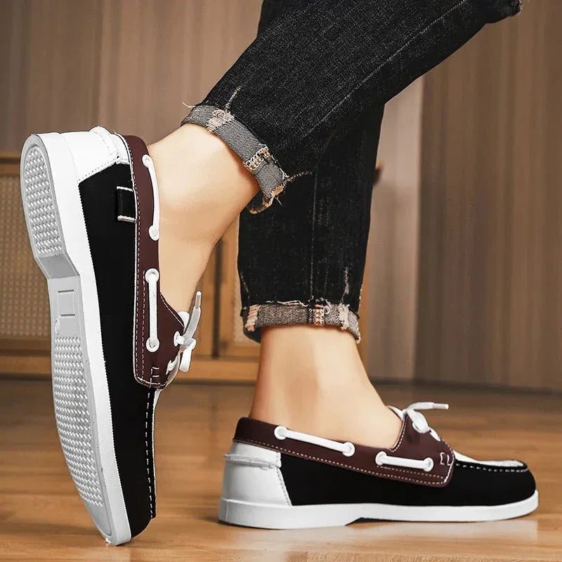 Lace-Through Boat Shoe Loafers for Men