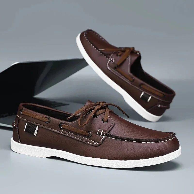 Lace-Through Boat Shoe Loafers for Men