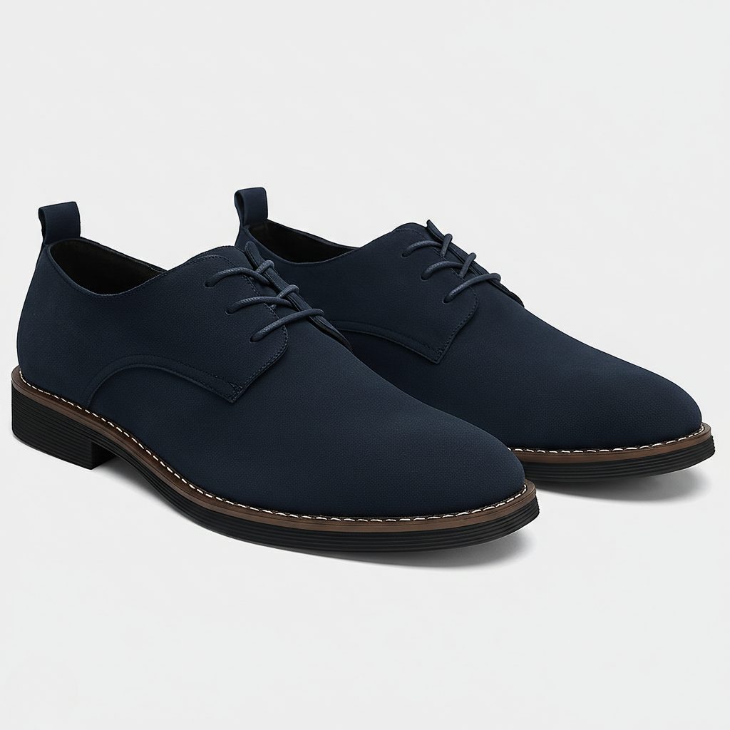 Lace-Up Faux Suede Derby Shoes for Men