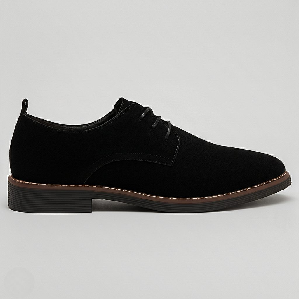 Lace-Up Faux Suede Derby Shoes for Men
