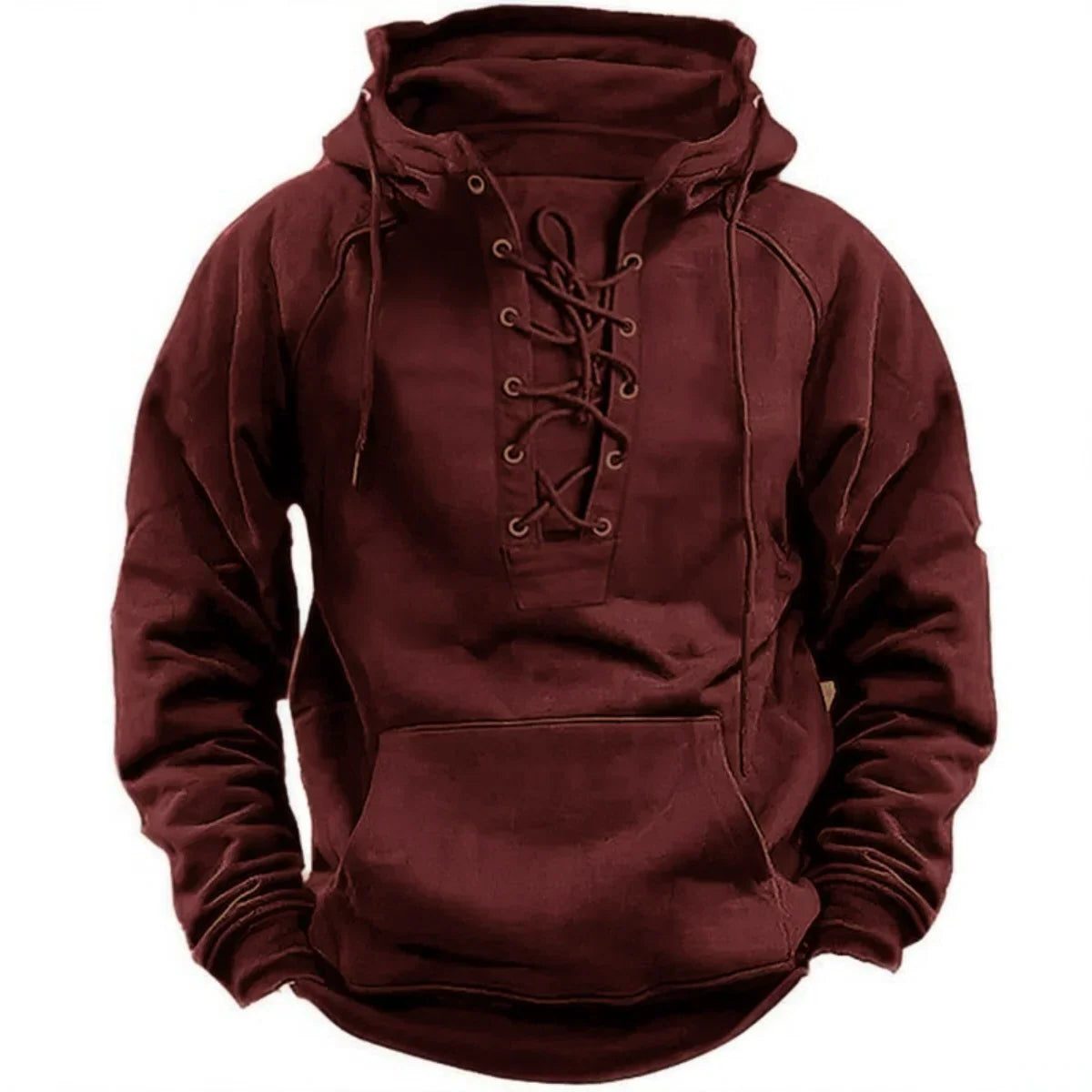 Lace-Up Hoodie Sweatshirt for Men