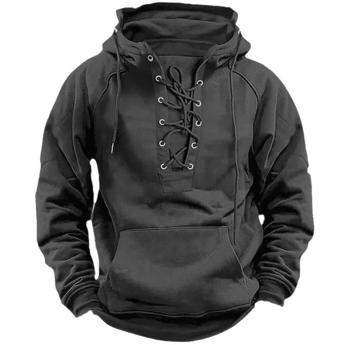 Lace-Up Hoodie Sweatshirt for Men