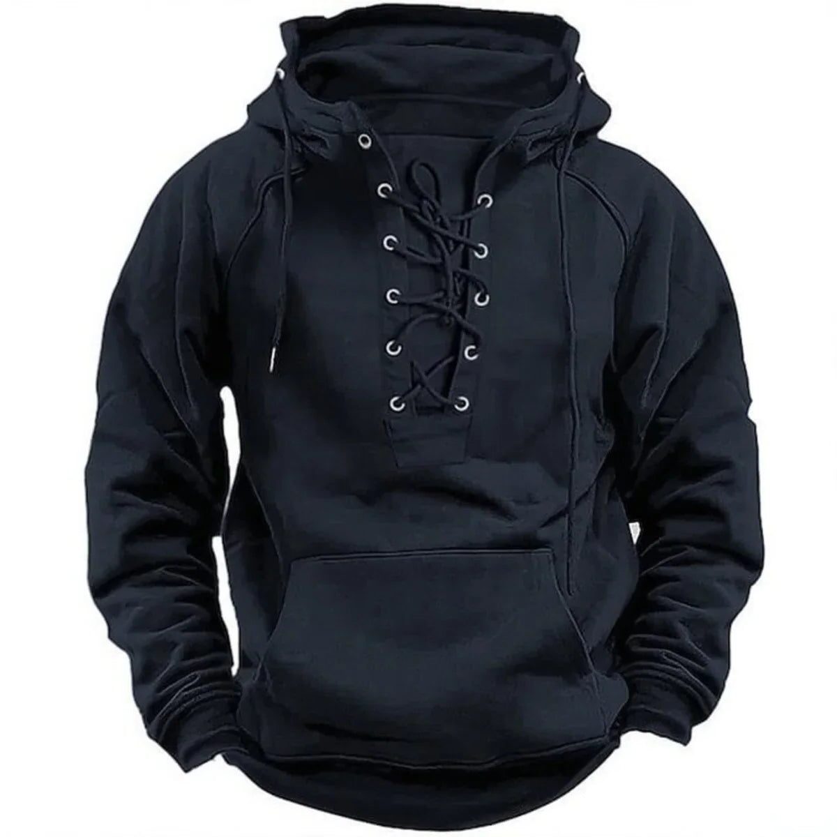 Lace-Up Hoodie Sweatshirt for Men