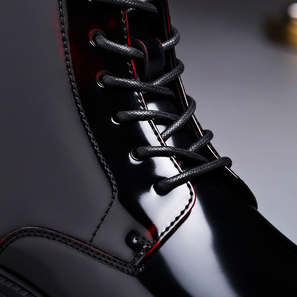 Lace-Up Leather Ankle Boots with Chunky Sole for Men