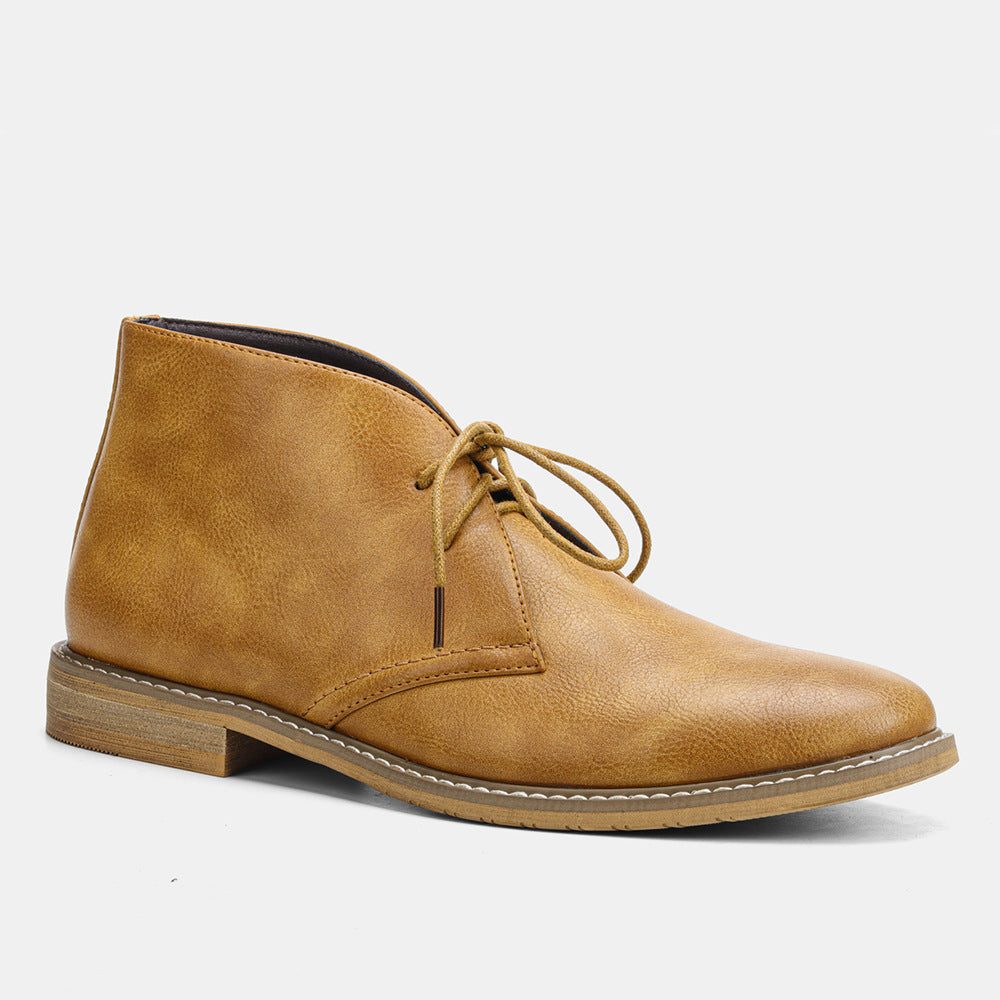 Lace-Up Leather Chukka Boots for Men