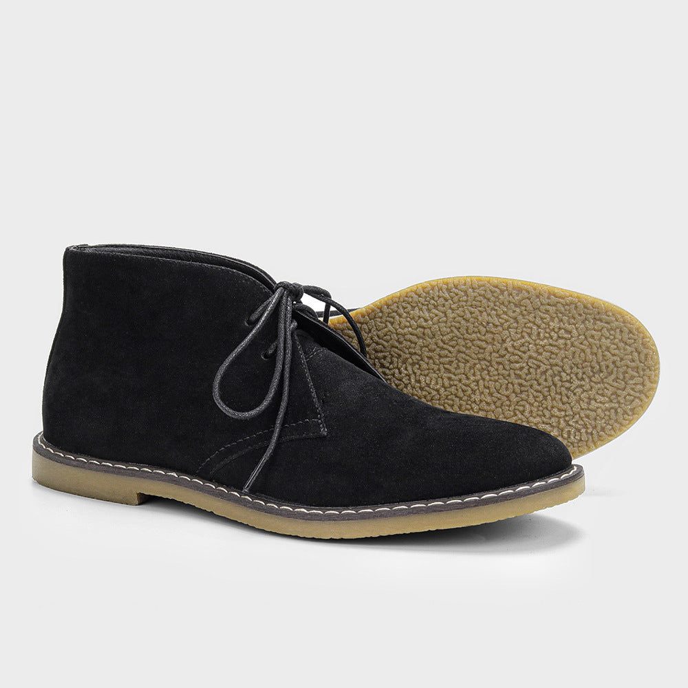 Lace-Up Leather Chukka Boots for Men