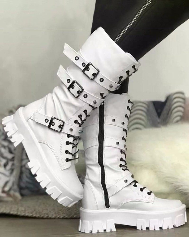 Agnete | Women's Lace-Up Platform Ankle Boots