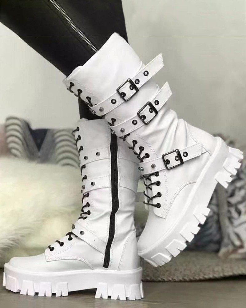 Agnete | Women's Lace-Up Platform Ankle Boots
