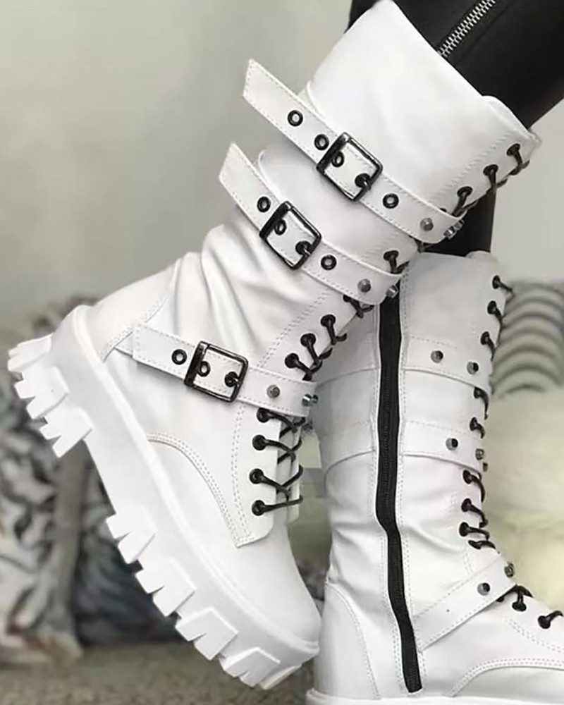 Agnete | Women's Lace-Up Platform Ankle Boots
