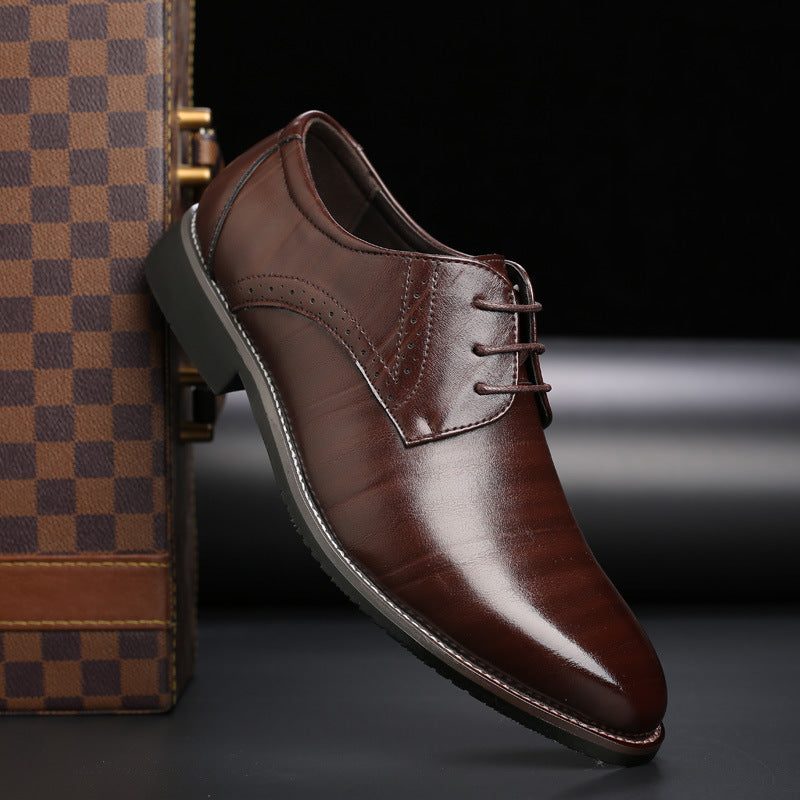 Lace-Up Pointed Toe Oxford Shoes for Men