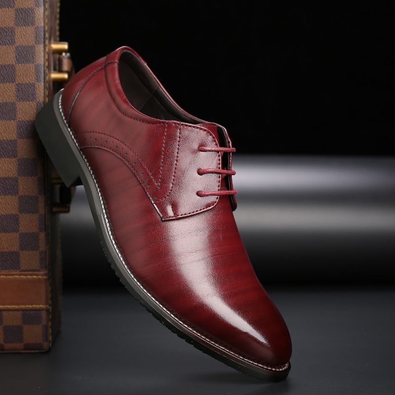 Lace-Up Pointed Toe Oxford Shoes for Men