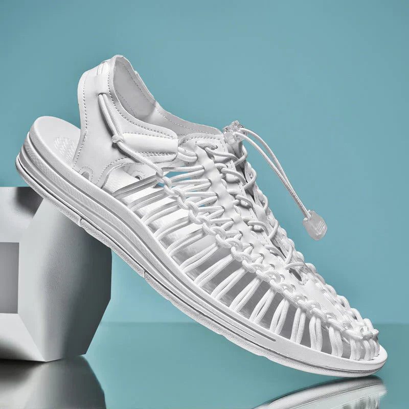 Lace-Up Woven Closed Toe Sandals for Men