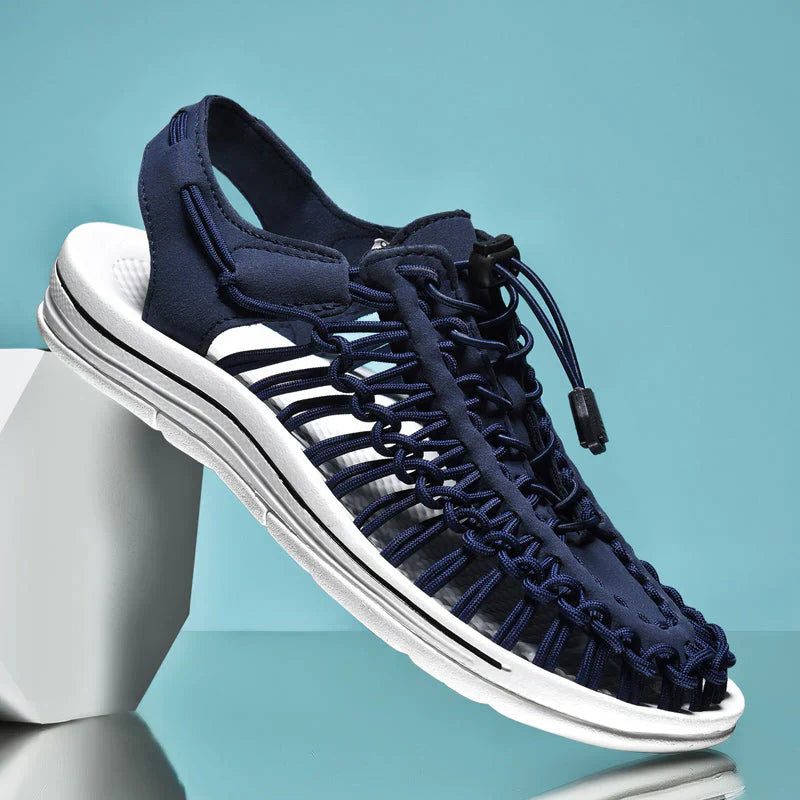 Lace-Up Woven Closed Toe Sandals for Men