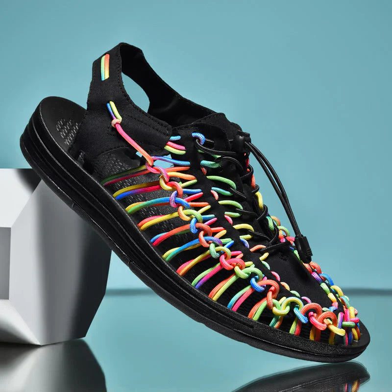 Lace-Up Woven Closed Toe Sandals for Men