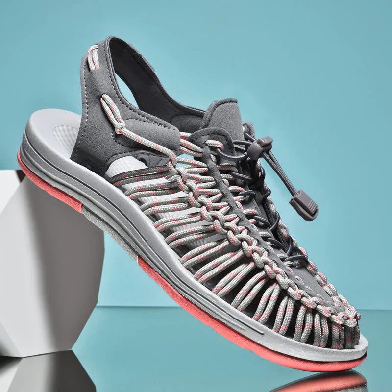 Lace-Up Woven Closed Toe Sandals for Men