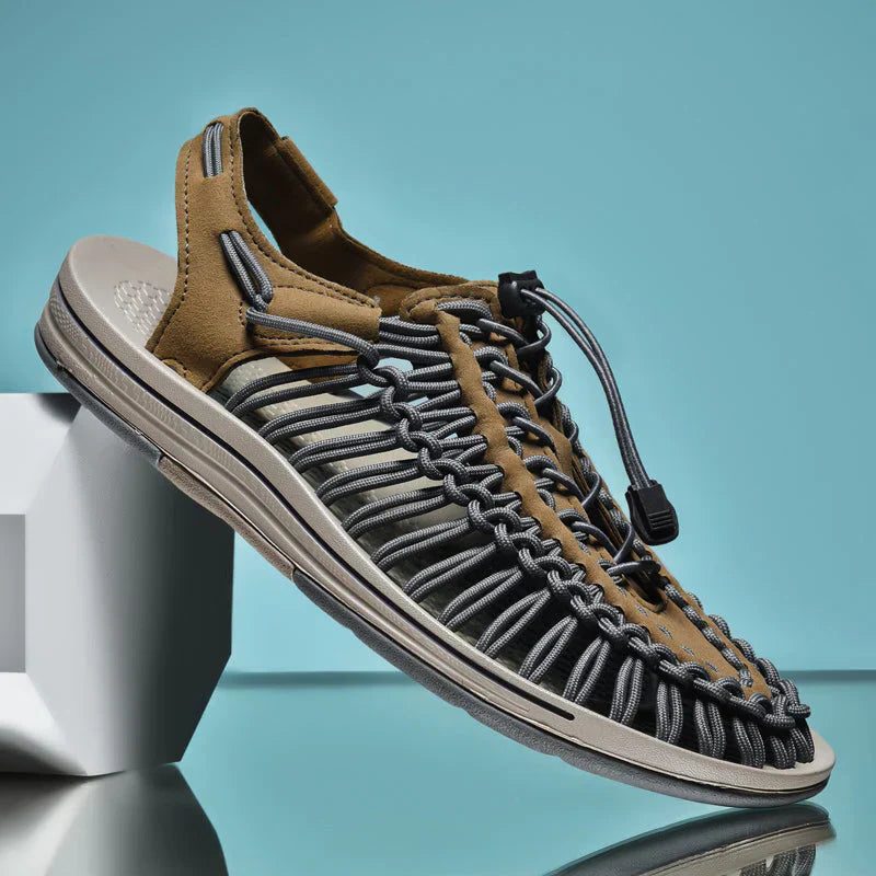 Lace-Up Woven Closed Toe Sandals for Men