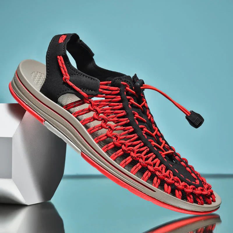 Lace-Up Woven Closed Toe Sandals for Men