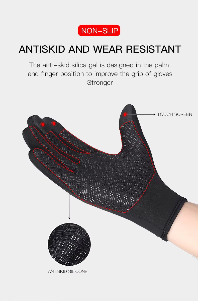 Ladies Winter Gloves Waterproof Touchscreen with Zippered Wrist and Non-Slip Palm