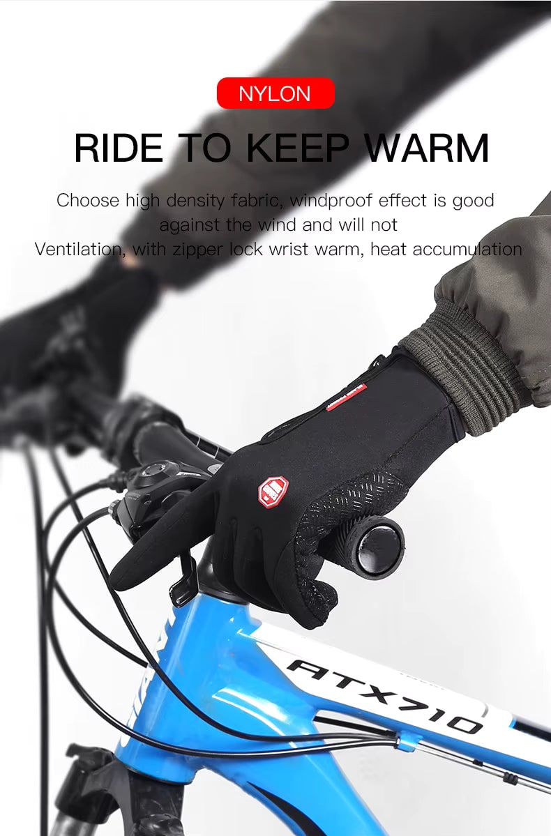 Ladies Winter Gloves Waterproof Touchscreen with Zippered Wrist and Non-Slip Palm