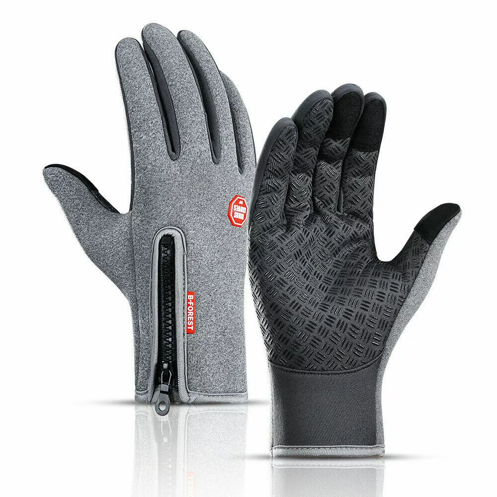 Ladies Winter Gloves Waterproof Touchscreen with Zippered Wrist and Non-Slip Palm