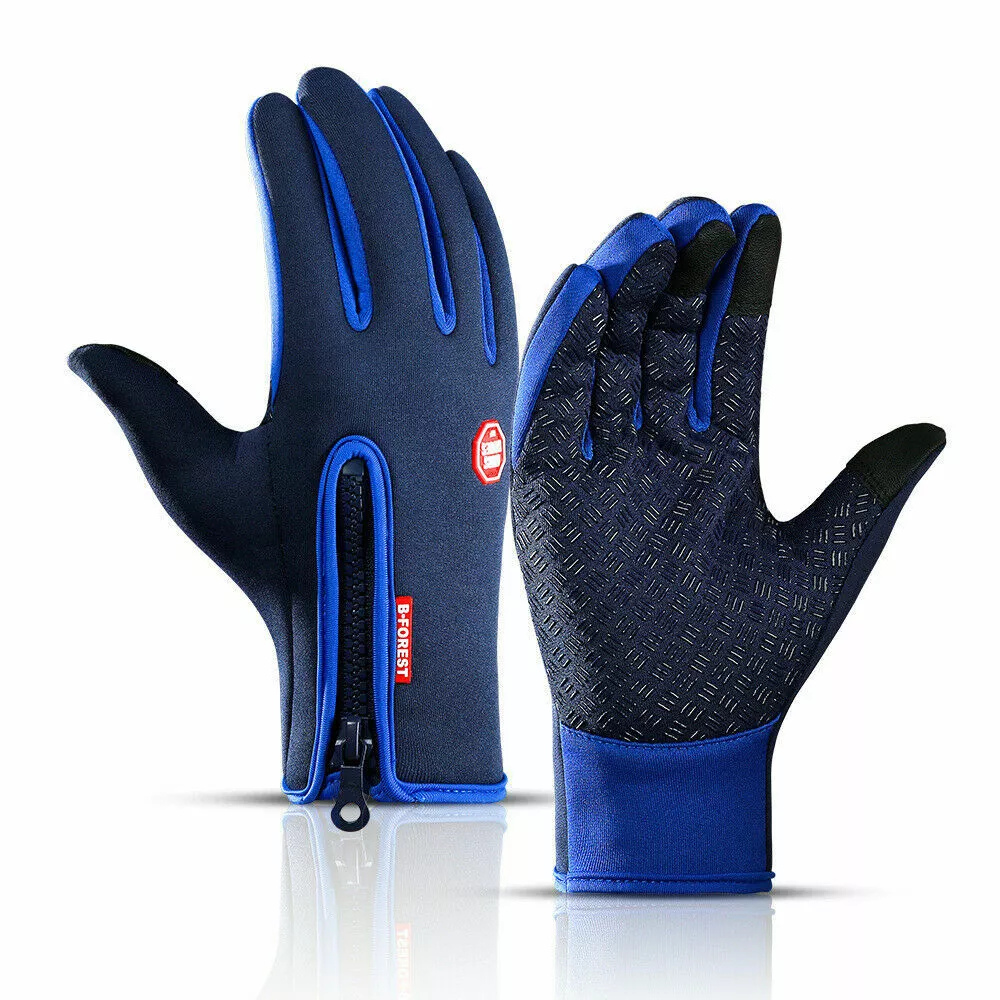 Ladies Winter Gloves Waterproof Touchscreen with Zippered Wrist and Non-Slip Palm