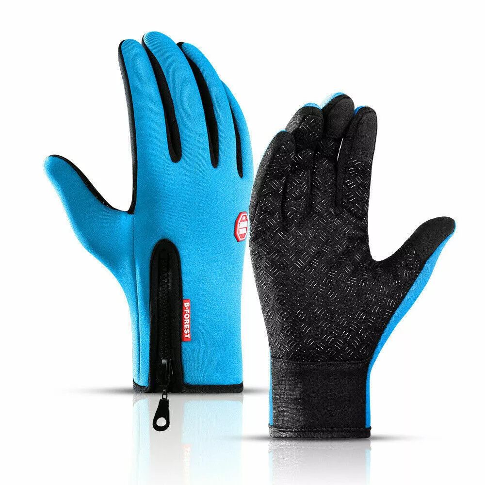 Ladies Winter Gloves Waterproof Touchscreen with Zippered Wrist and Non-Slip Palm