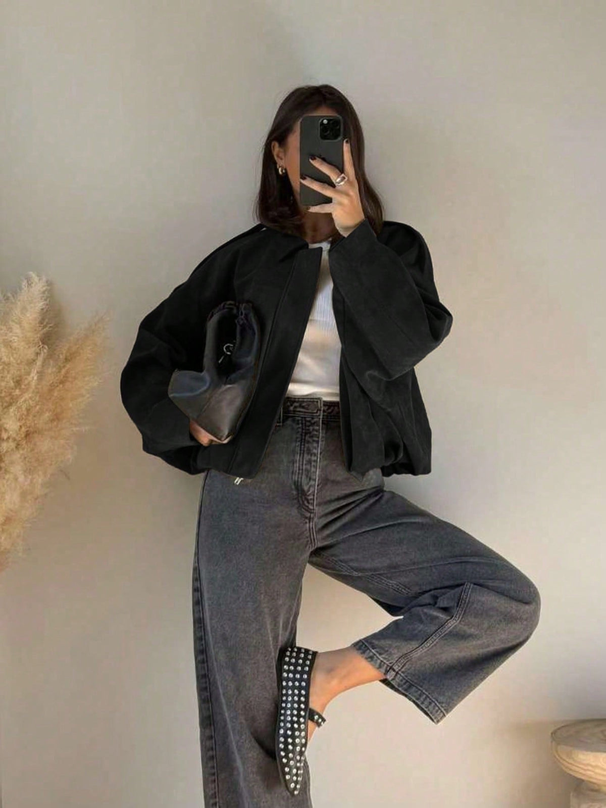 Quinn | Women's Oversized Suede Jacket Zip Up