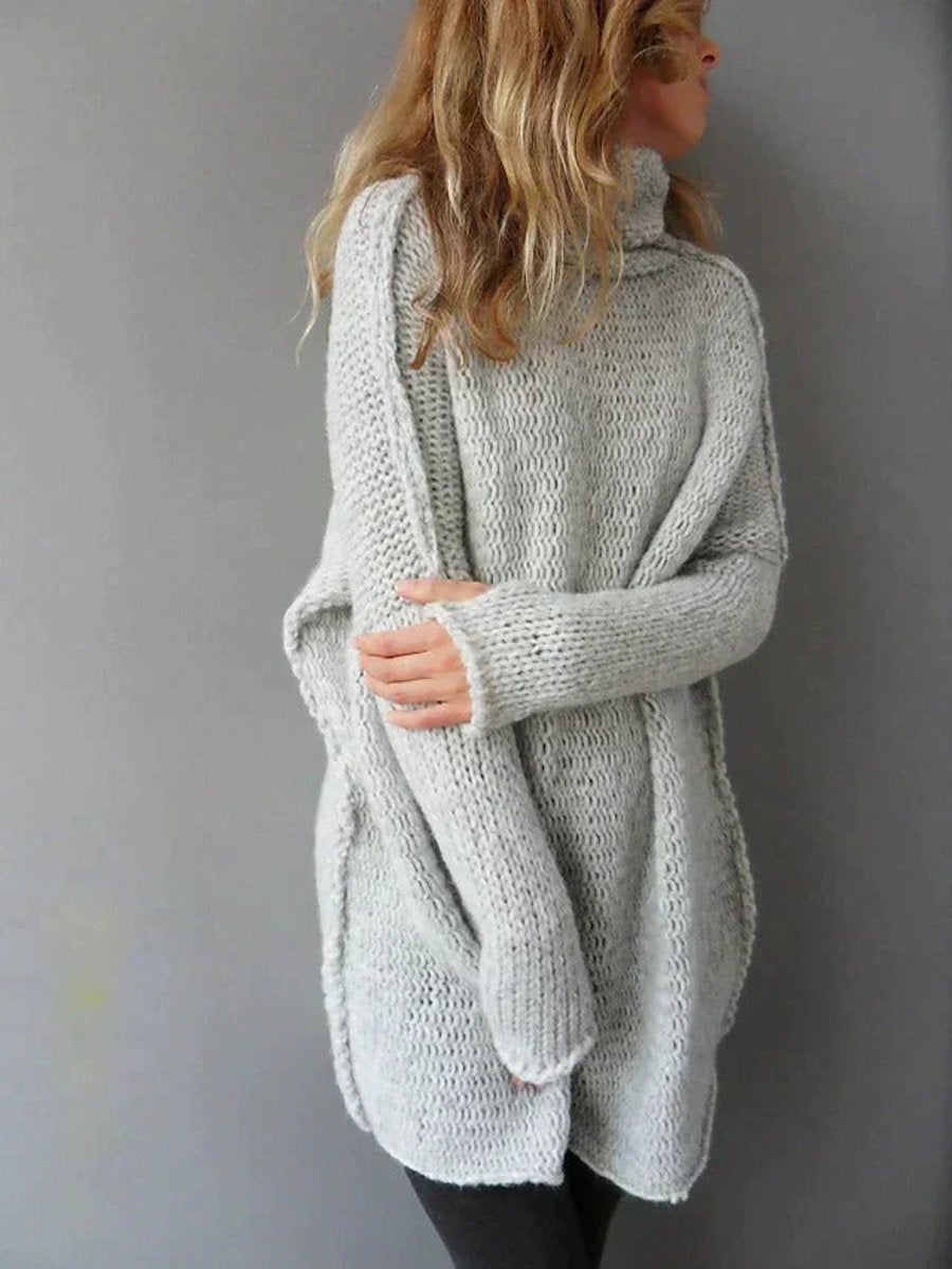 Avery | Women's Oversized Knit Turtleneck Sweater Long Sleeve Pullover