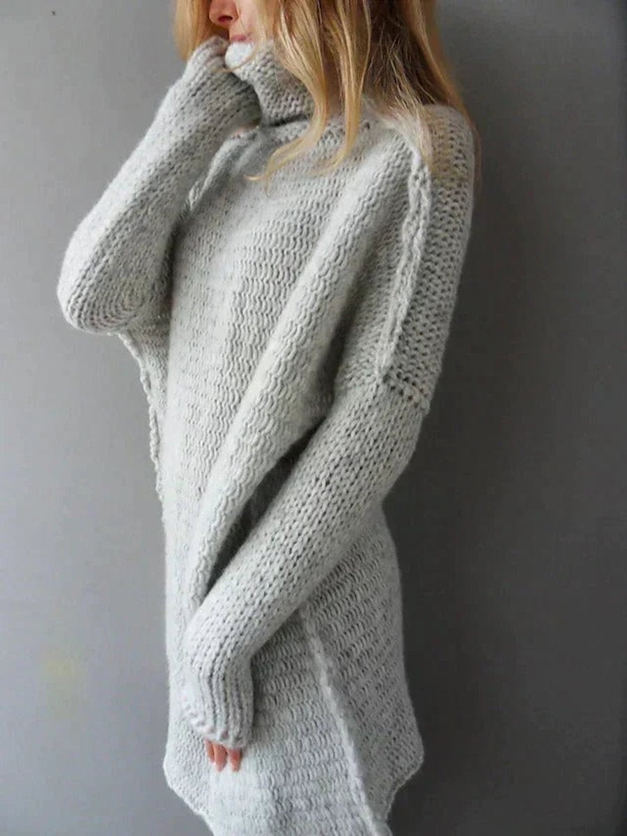 Avery | Women's Oversized Knit Turtleneck Sweater Long Sleeve Pullover