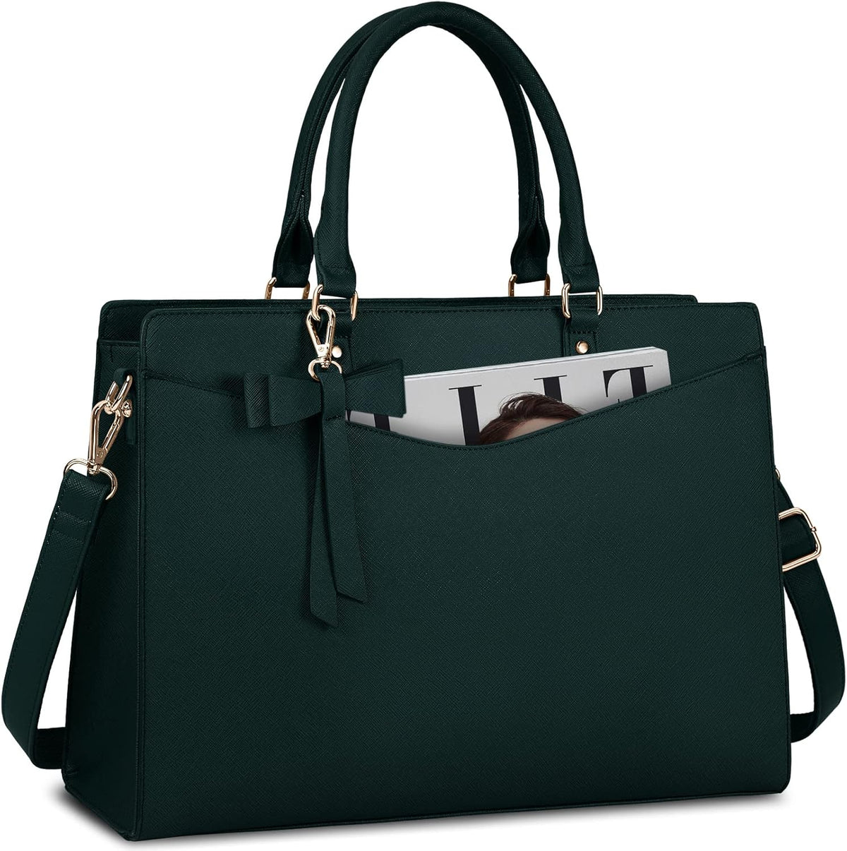 Laptop Tote | Waterproof PU Leather & Padded 15.6-Inch Compartment