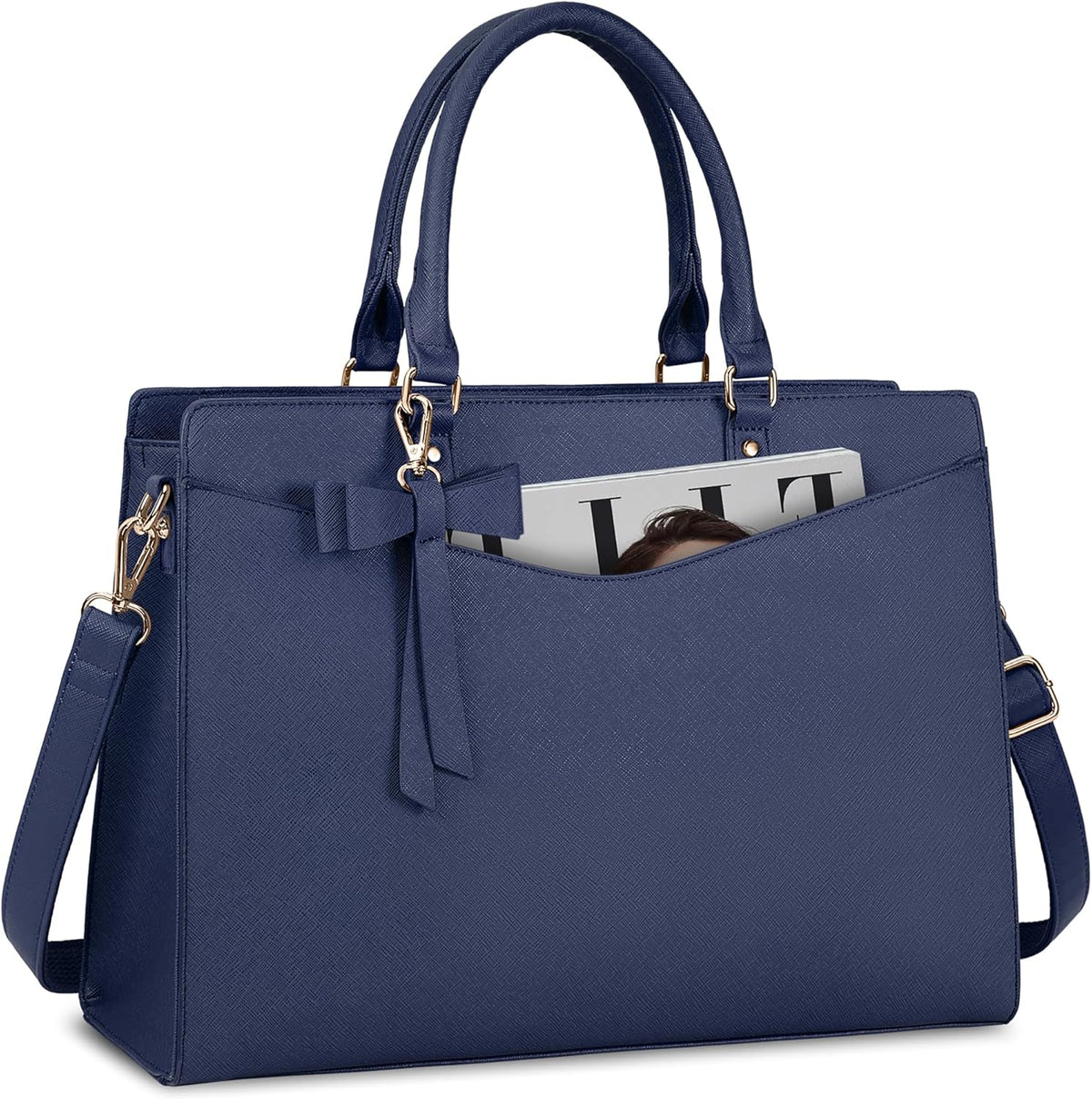 Laptop Tote | Waterproof PU Leather & Padded 15.6-Inch Compartment