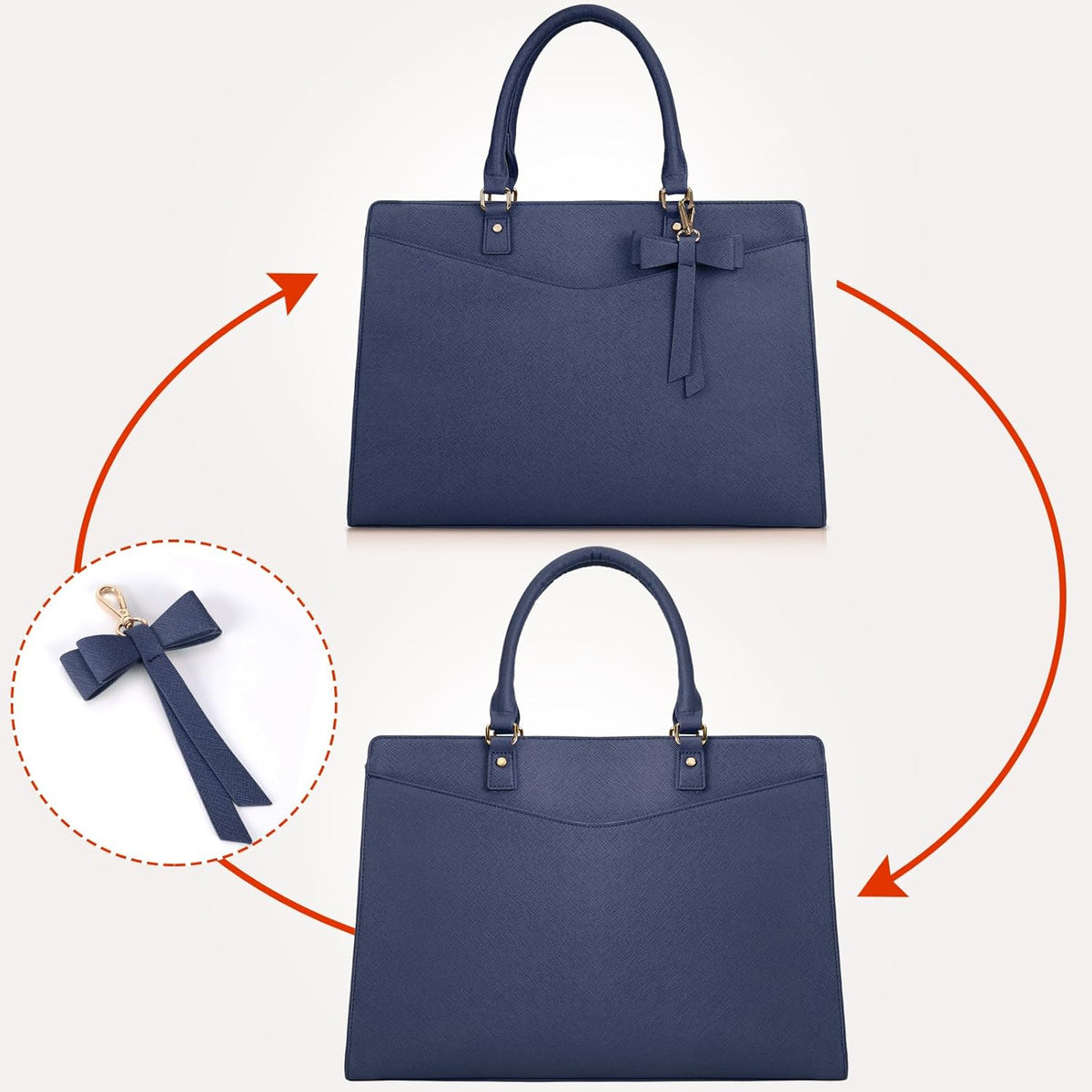 Laptop Tote | Waterproof PU Leather & Padded 15.6-Inch Compartment