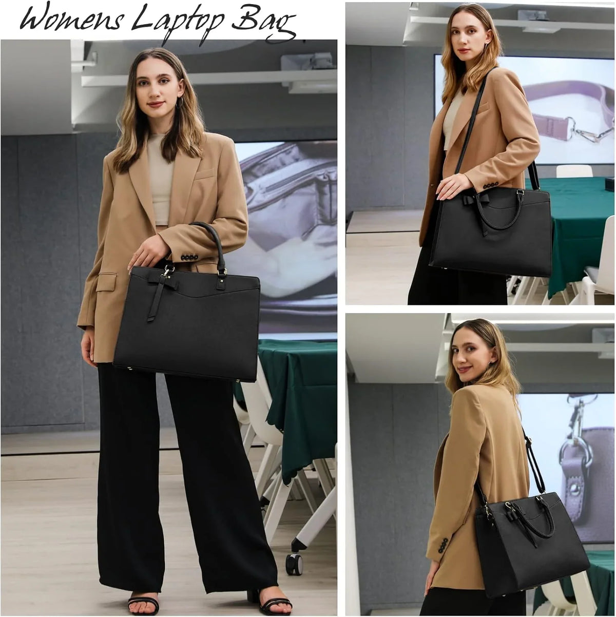 Laptop Tote | Waterproof PU Leather & Padded 15.6-Inch Compartment