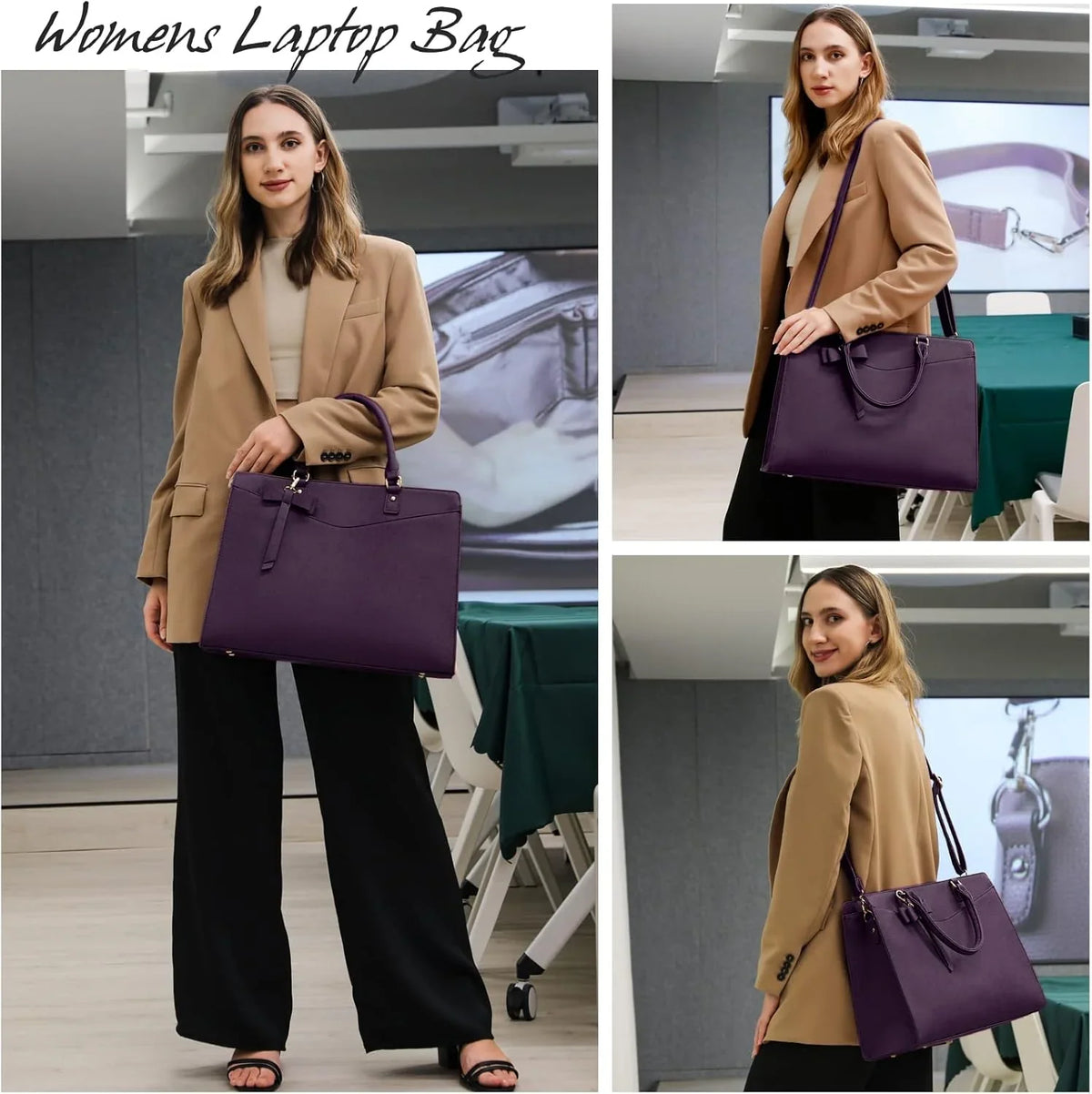 Laptop Tote | Waterproof PU Leather & Padded 15.6-Inch Compartment