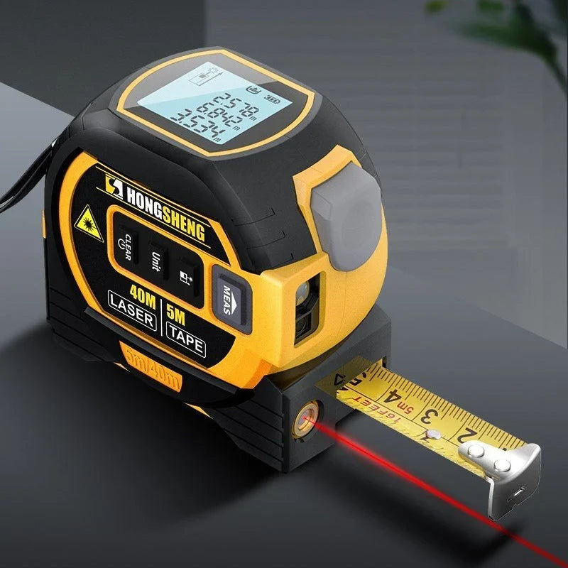 Laser Tape Measure | 3-in-1 Distance & Cross-Line | 5m Tape