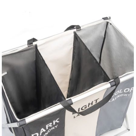 Laundry Basket Sorter Hamper with Collapsible Aluminum Frame and Dividers for Organization