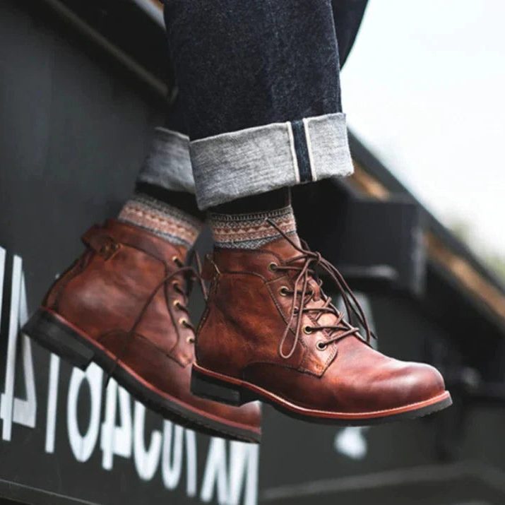 Laurent | Men's Suede Lace-Up Ankle Boots