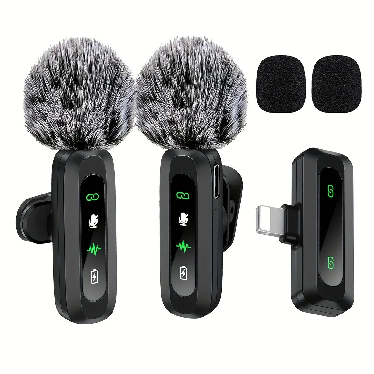 Lavalier Microphone | Compact Wireless USB-C Clip-On | Windscreen & Charger Included