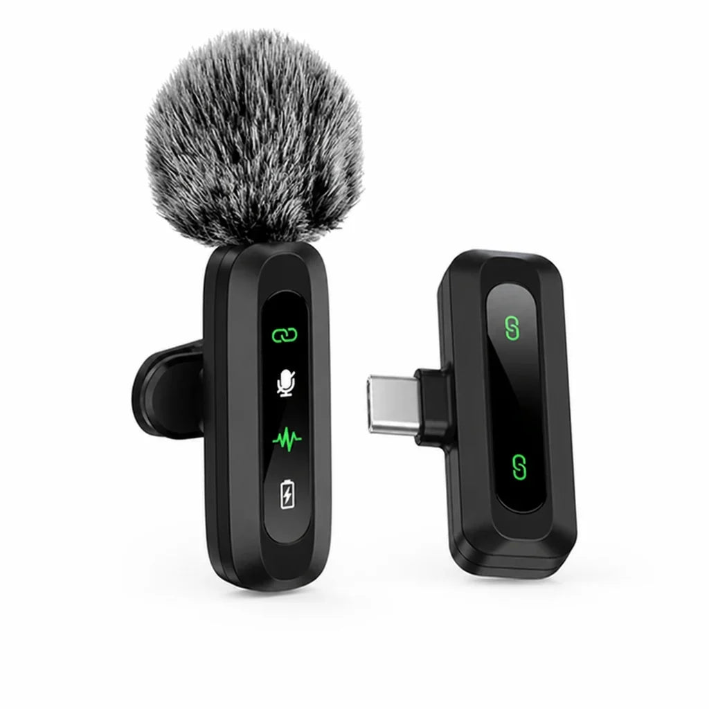 Lavalier Microphone | Compact Wireless USB-C Clip-On | Windscreen & Charger Included