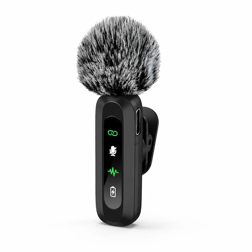 Lavalier Microphone | Compact Wireless USB-C Clip-On | Windscreen & Charger Included