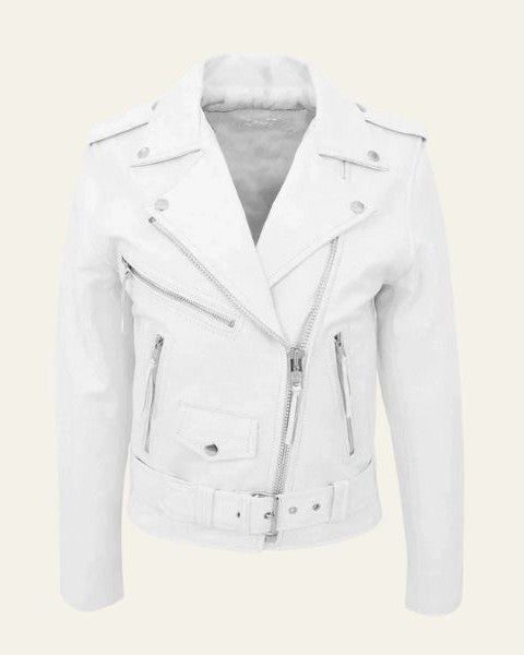 Leather Biker Jacket with Belt for Men