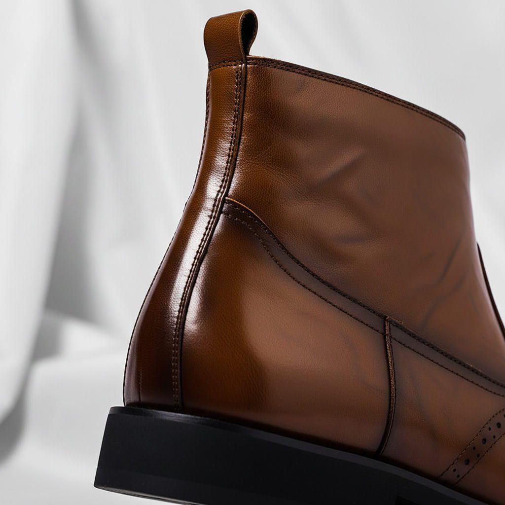 Leather Brogue Ankle Boots for Men